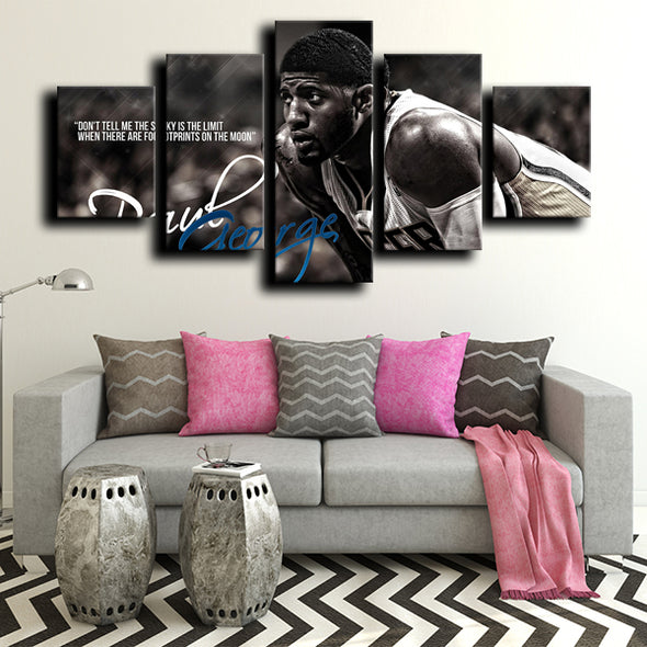 5 piece wall canvas art prints Pacers George decor picture-1217 (3)