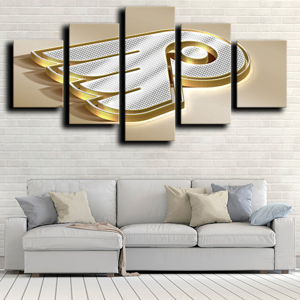 5 piece wall canvas art prints Philadelphia Flyers Logo home decor-1207 (4)