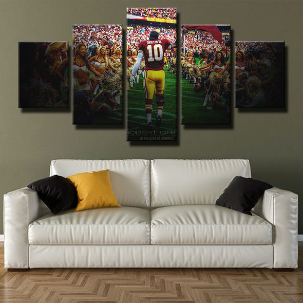 5 piece wall canvas art prints Redskins RGIII live room decor-1225 (2)