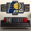 5 piece wall canvas prints Pacers logo crest wall picture-1204 (1)