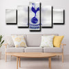 5 piece wall canvas prints Tottenham logo crest wall picture-1204 (1)
