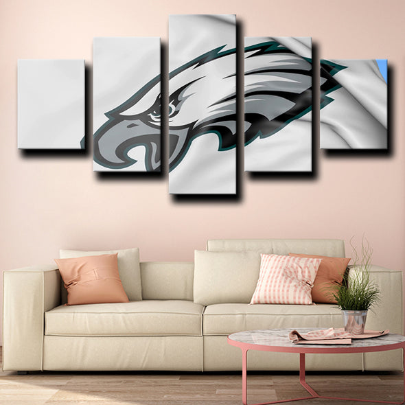 5 piece wall decor framed prints Eagles logo crest home picture-1231 (3)