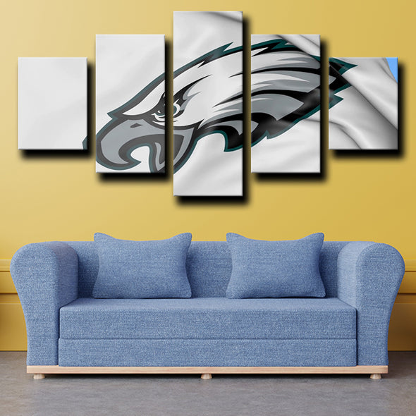 5 piece wall decor framed prints Eagles logo crest home picture-1231 (4)