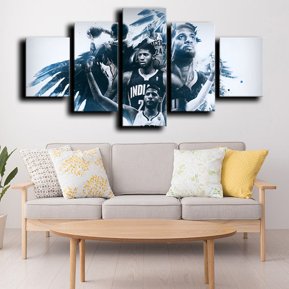 5 piece wall decor prints Pacers champion george decor picture-1206 (2)
