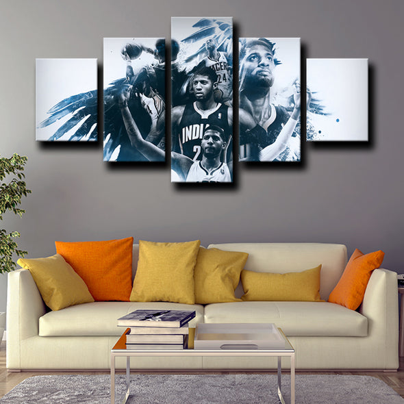 5 piece wall decor prints Pacers champion george decor picture-1206 (3)