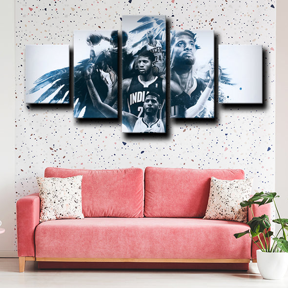 5 piece wall decor prints Pacers champion george decor picture-1206 (4)