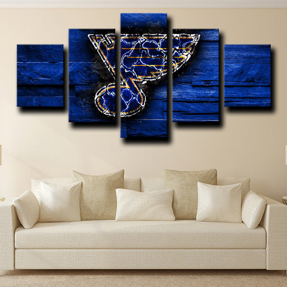 5 piece wall decor prints St. Louis Blues Logo Blue home decor-1215 (3)