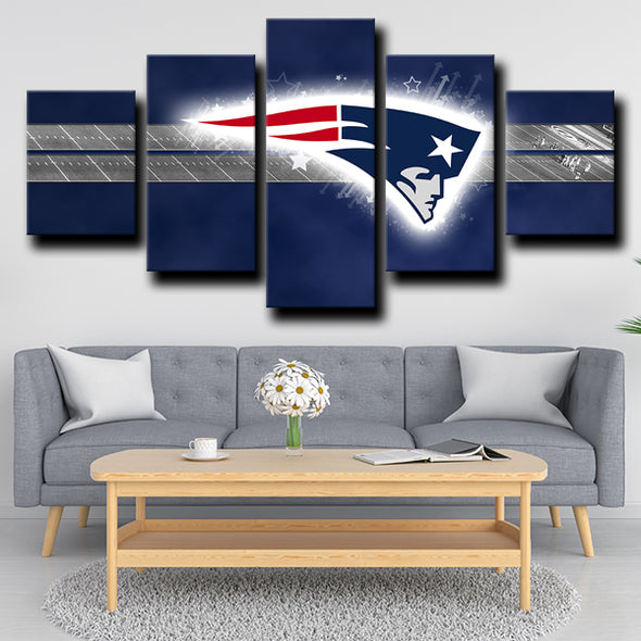 5 piece wall paintings Patriots logo badge decor picture-1213 (4)