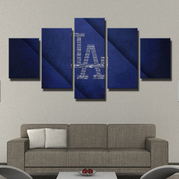 5 piece wall paintings canvas prints Dodgers Los Angeles wall decor-4002 (1)