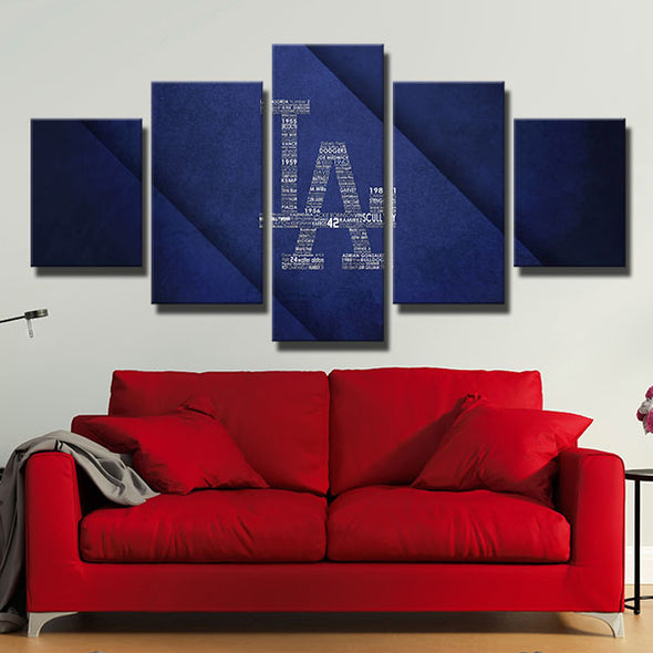 5 piece wall paintings canvas prints Dodgers Los Angeles wall decor-4002 (2)