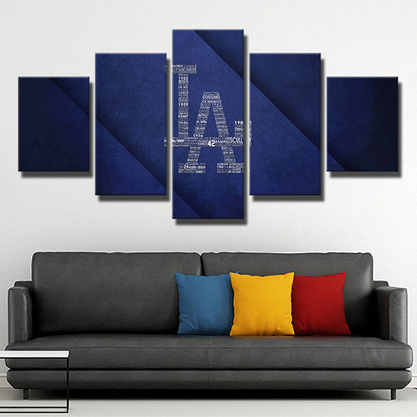 5 piece wall paintings canvas prints Dodgers Los Angeles wall decor-4002 (4)
