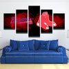5 piece wall paintings canvas prints Red Sox Red black live room decor-5002 (4)