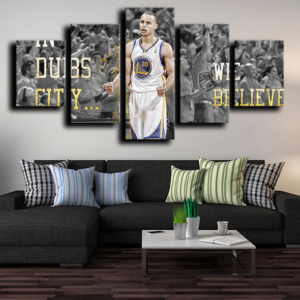 5 piece wall paintings warriors MVP Curry decor picture-1207 (1)