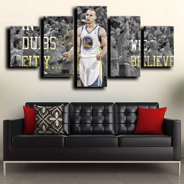 5 piece wall paintings warriors MVP Curry decor picture-1207 (4)