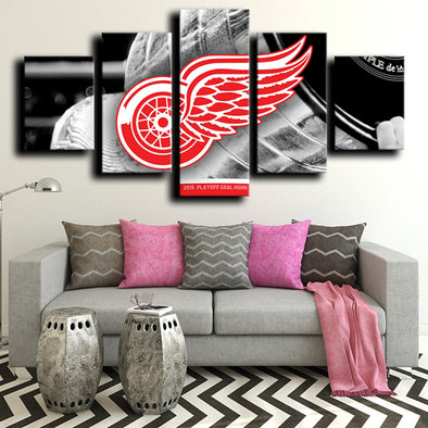 5 piece wall pictures Detroit Red Wings Logo decor picture-1209 (1)