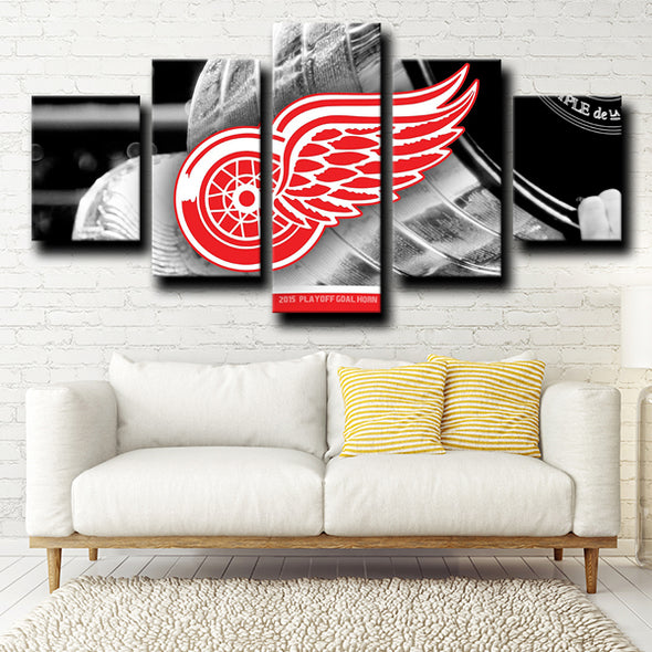5 piece wall pictures Detroit Red Wings Logo decor picture-1209 (2)