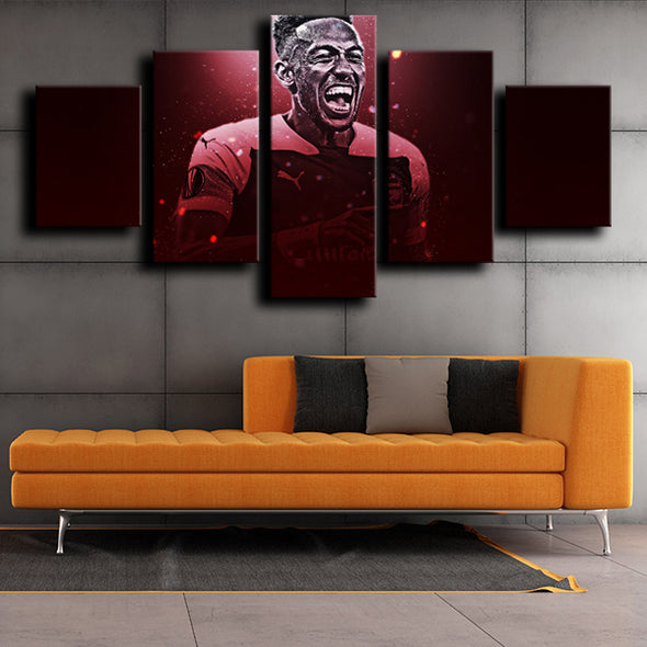 5 piece wall pictures prints Arsenal Aubameyang live room decor-1216 (2)