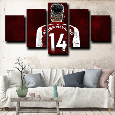 5 piece wall pictures prints Arsenal Aubameyang live room decor-1217 (1)