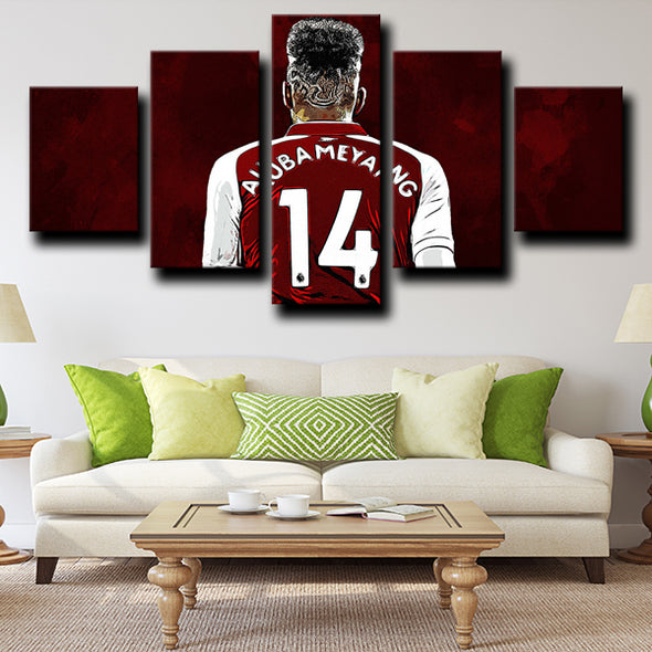 5 piece wall pictures prints Arsenal Aubameyang live room decor-1217 (3)