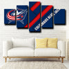 5 piece wall pictures prints Blue Jackets Logo live room decor-1207 (4)