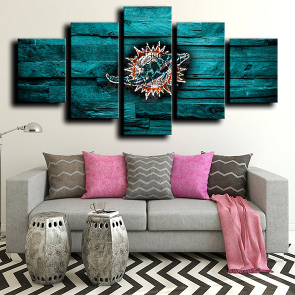 5 piece wall pictures prints Dolphins Sign live room decor-1237 (2)