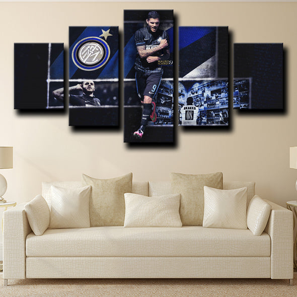5 piece wall pictures prints Inter Milan Icardi live room decor-1207 (2)