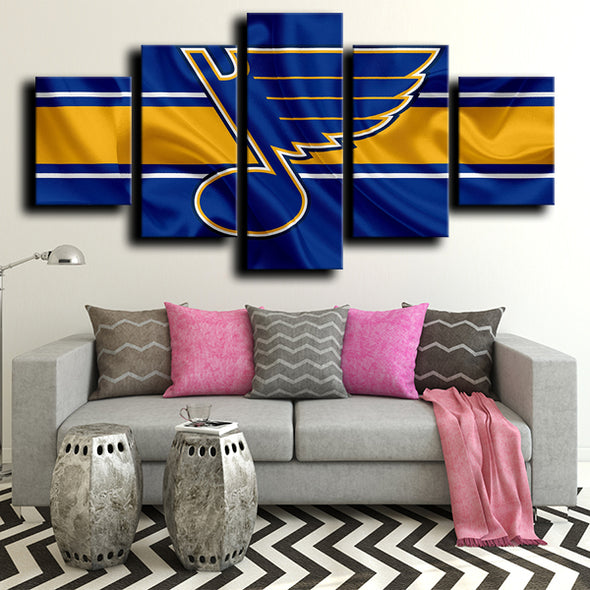 5 piece wall pictures prints St. Louis Blues Logo home decor-1217 (1)