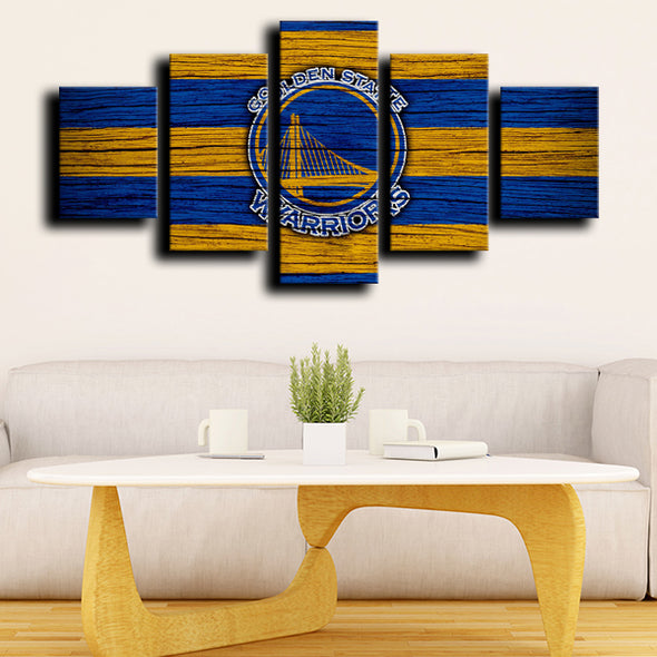 5 piece wall pictures warriors logo crest decor picture-1231 (1)