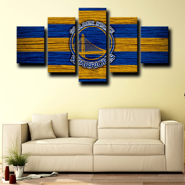 5 piece wall pictures warriors logo crest decor picture-1231 (2)