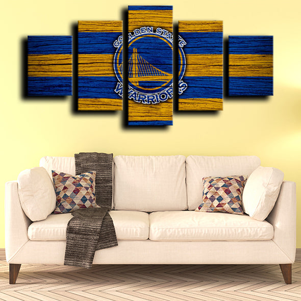 5 piece wall pictures warriors logo crest decor picture-1231 (4)