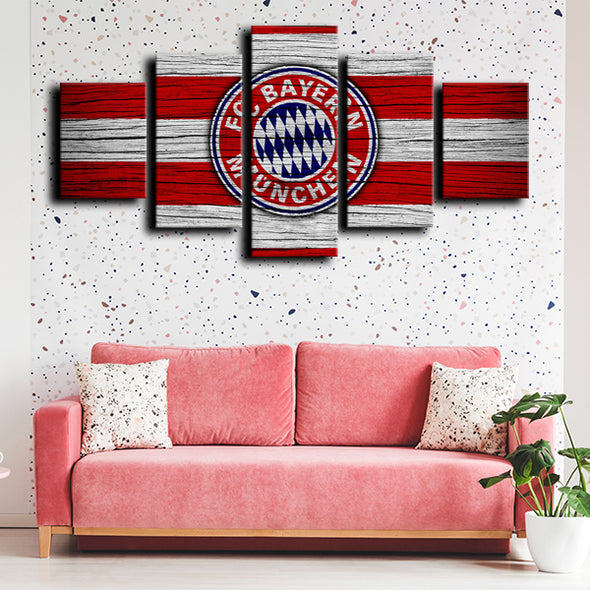 5panel canvas art prints Bayern logo badge home decor-1211 (4)