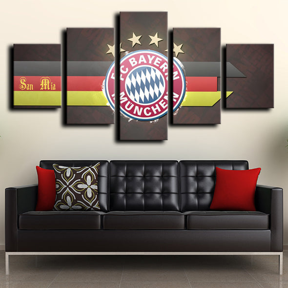 5panel canvas art prints Bayern logo crest home decor-1201 (1)