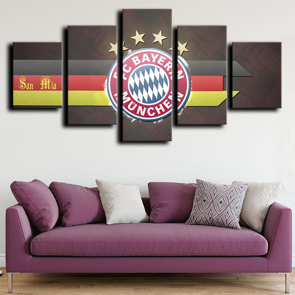 5panel canvas art prints Bayern logo crest home decor-1201 (4)
