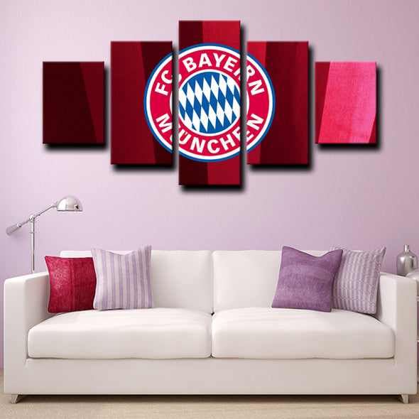 5panel modern art canvas prints Bayern logo crest live room decor-1205 (3)