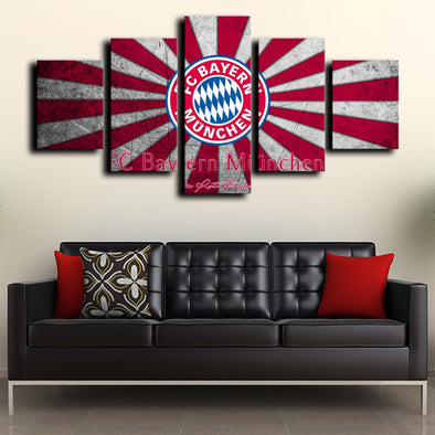 5panel modern art canvas prints Bayern logo crest live room decor-1216 (1)