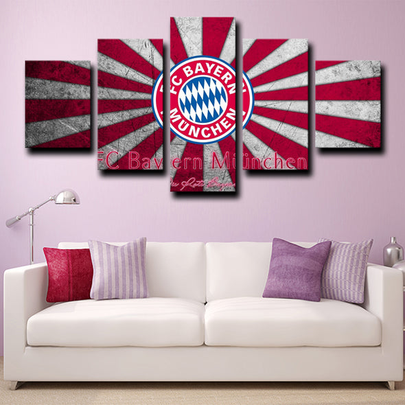 5panel modern art canvas prints Bayern logo crest live room decor-1216 (3)