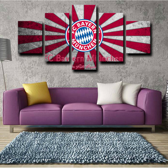 5panel modern art canvas prints Bayern logo crest live room decor-1216 (4)