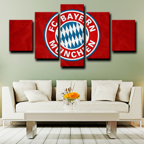 5panel modern art canvas prints Bayern logo emblem live room decor-1215 (1)