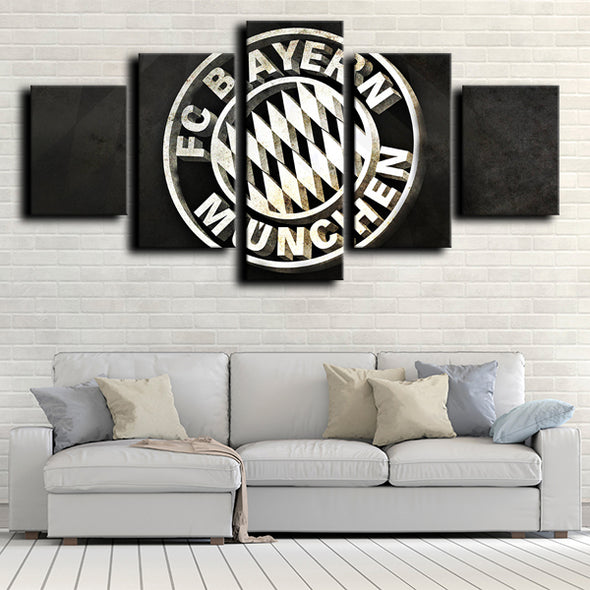  5panel wall art prints Bayern logo emblem wall decor-1202 (1)