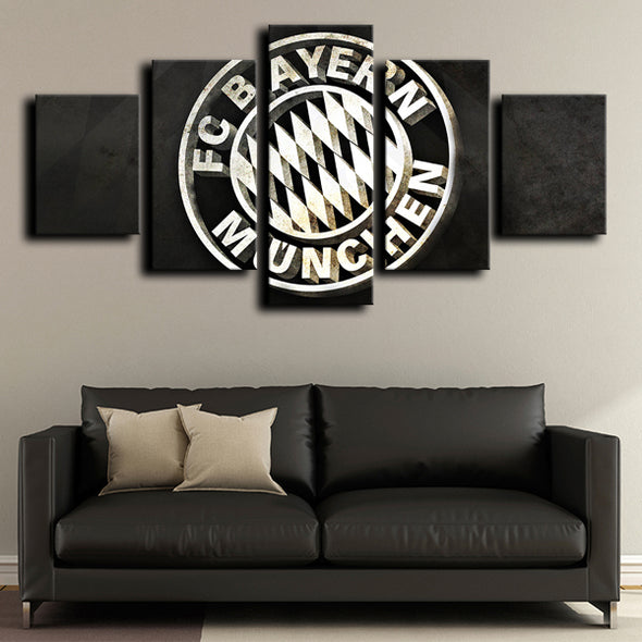  5panel wall art prints Bayern logo emblem wall decor-1202 (4)