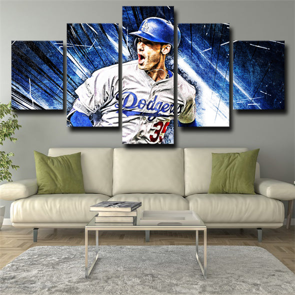 5 panel canvas art framed prints Dodgers cody bellinger decor picture-20 (3)