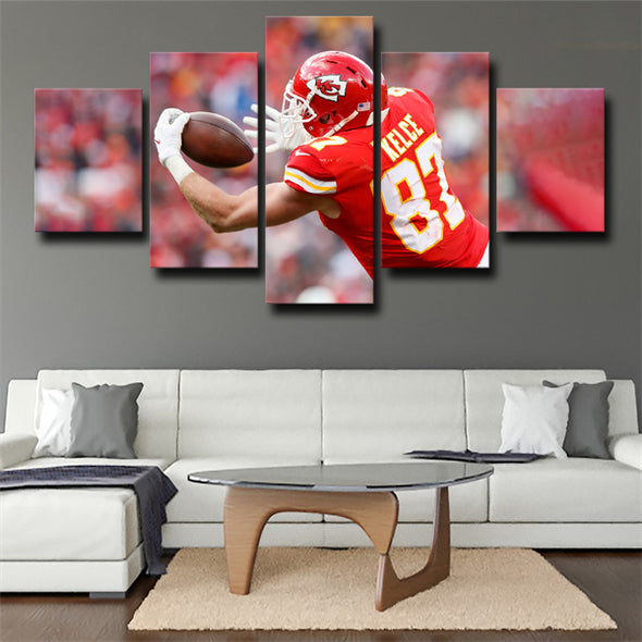 5 panel canvas art framed prints KC Chiefs Travis Kelce wall picture-39 (3)