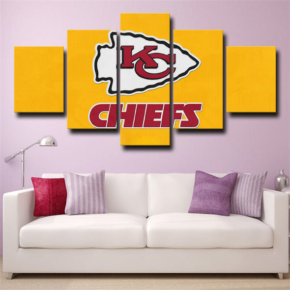 5 panel canvas art framed prints Kansas City Chiefs live room decor-11 (1)