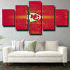5 panel modern art framed print Kansas City Chiefs red wall decor-3 (2)