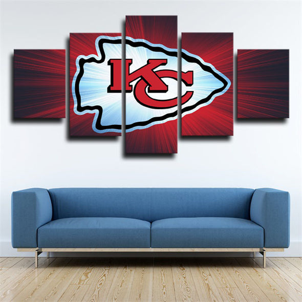 5 panel modern art framed print Kansas City Chiefs team wall decor-7 (2)