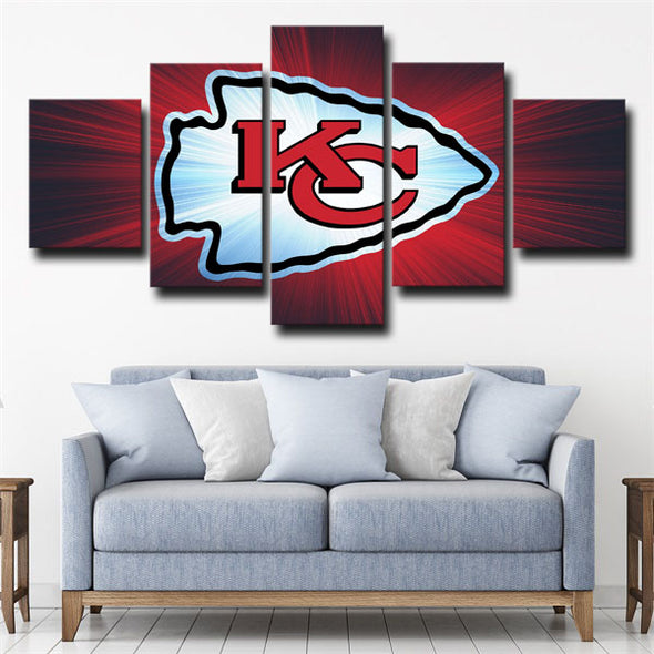 5 panel modern art framed print Kansas City Chiefs team wall decor-7 (3)