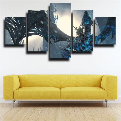 5 panel modern art framed print The Lich King wall picture-06 (1)