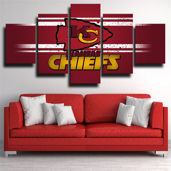 5 panel wall art canvas prints Kansas City Chiefs red home decor-2 (1)