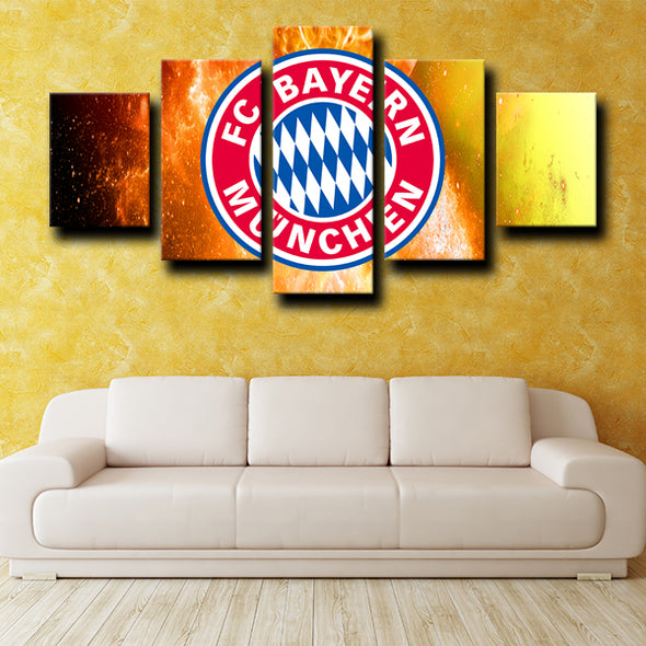  5piece 5 piece picture set art framed prints Bayern logo wall decor-1228 (1)