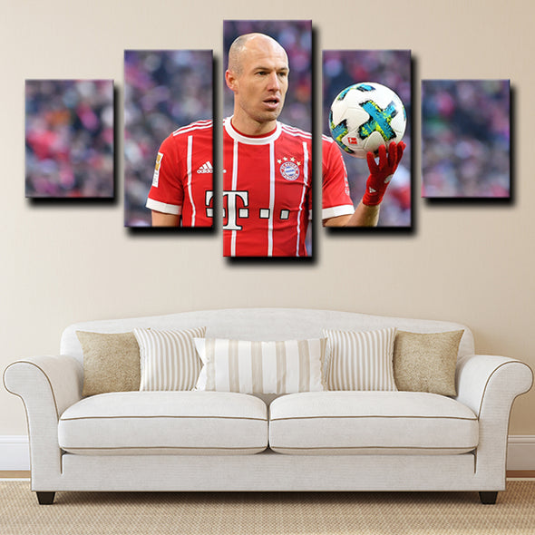 5piece canvas art framed prints Bayern Robben live room decor-1224 (2)